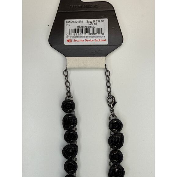 Napier deadstock black glass necklace - Picture 4 of 5